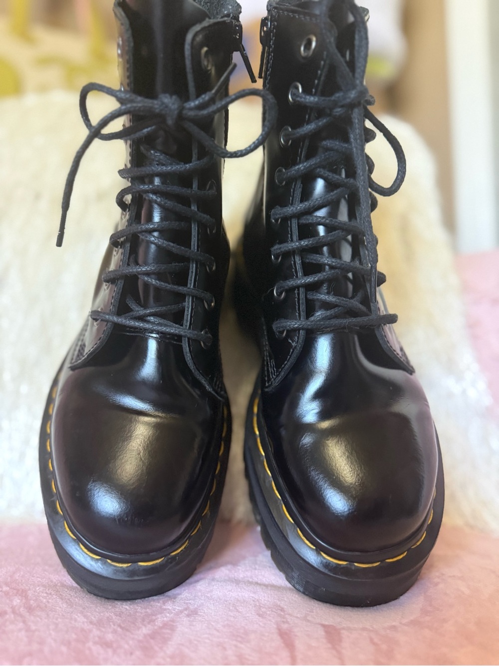 💯Auth! Dr. Martens JADON Black Leather Lace-Up Boots Men’s Size 6/ Women’s 7.5